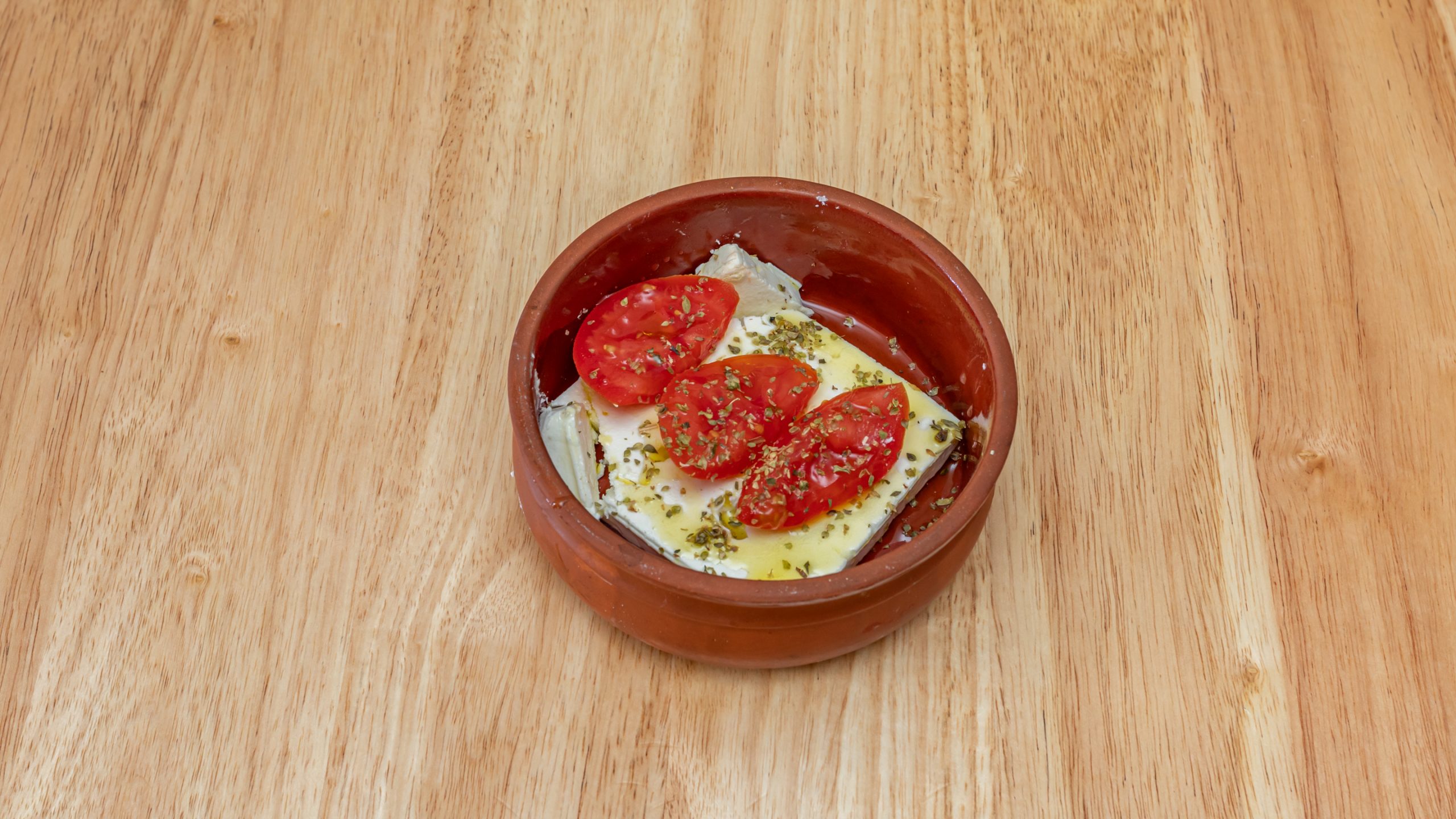 The classic greek, Feta, oregano, olive oil