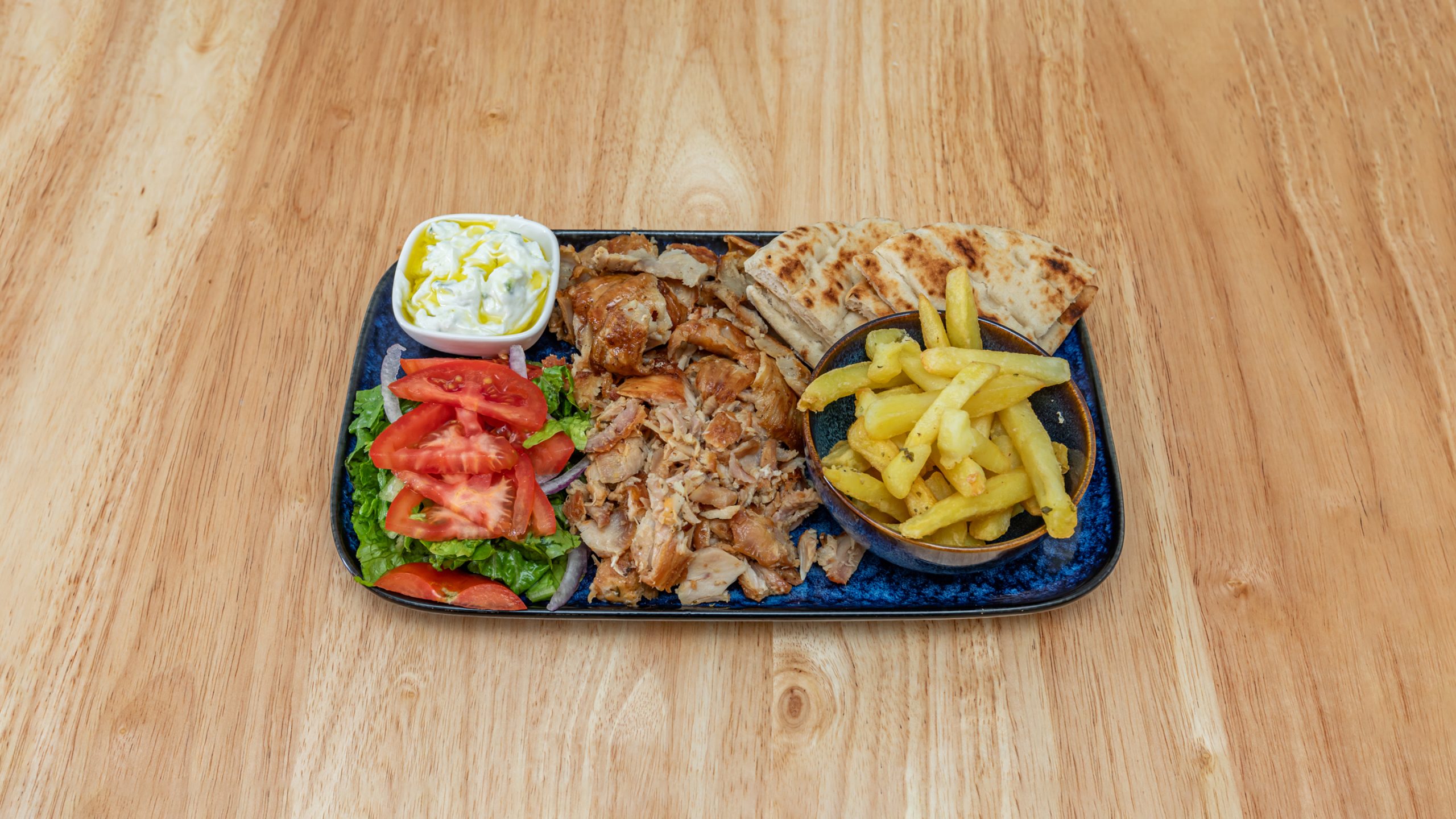 The classic greek, gyros, gyros pork portion